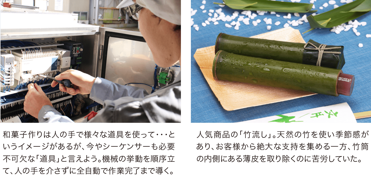 人気No.1朔日餅「竹流し」の安心・安全を支える竹筒洗浄機開発プロジェクトに密着!